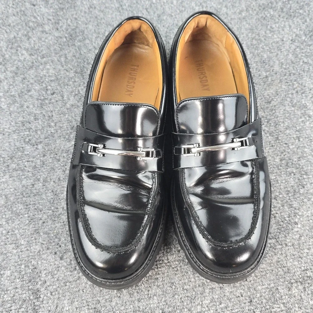 Thursday Boot Company Black Leather Loafer Dress Shoes Horsebit Men's Size 10.5